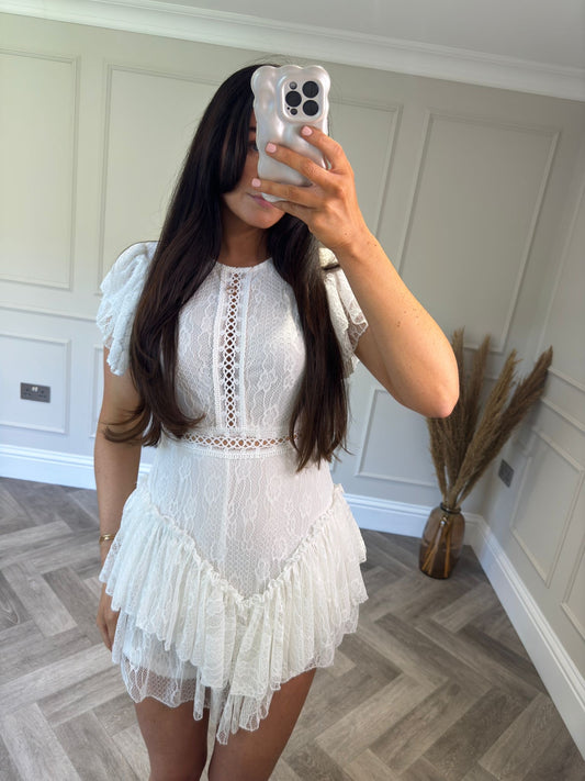 White Lace Play Suit