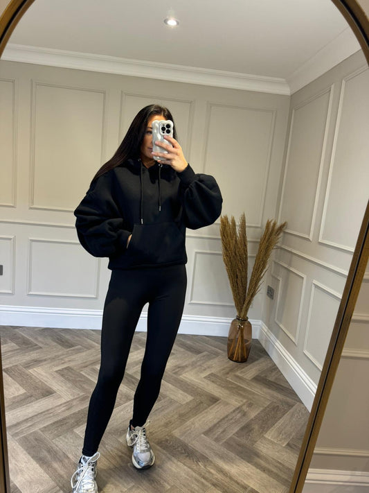 Black Hoodie and Legging Set