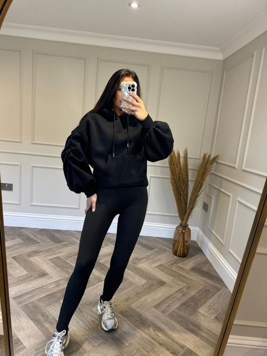 Black Hoodie and Legging Set