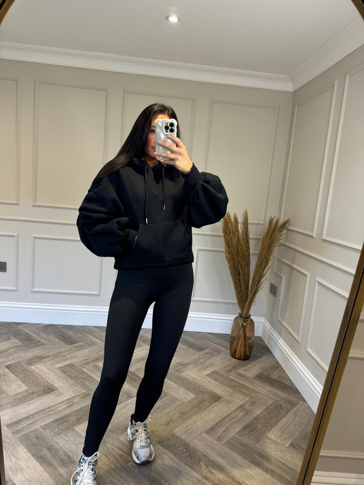 Black Hoodie and Legging Set