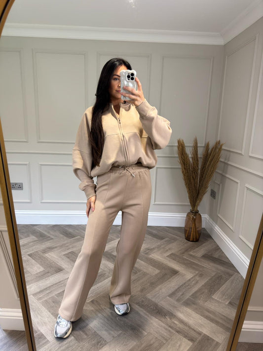 Beige Bomber Tracksuit