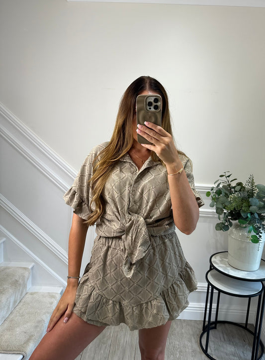 Taupe Pia Skort Set