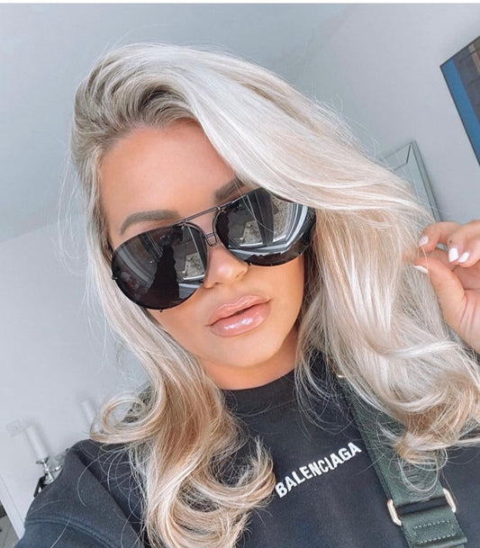 Santorini Oversized Black Sunglasses